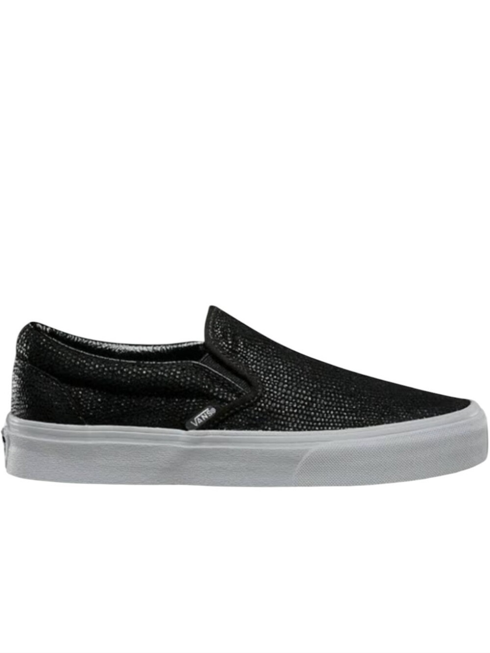 Vans Classic Slip On Black Sparkly Glitter Snakeskin Women's Size 7.5 Or 7 1/2
